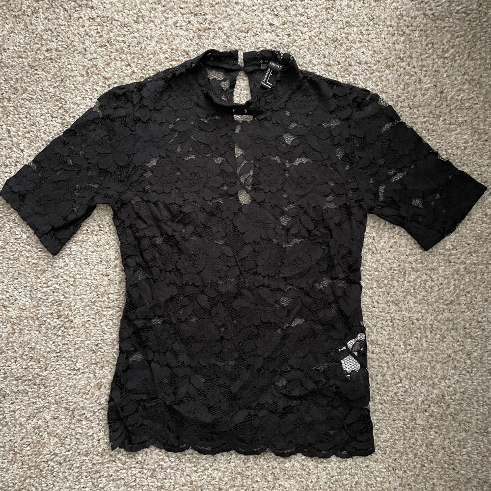 Lace all black top